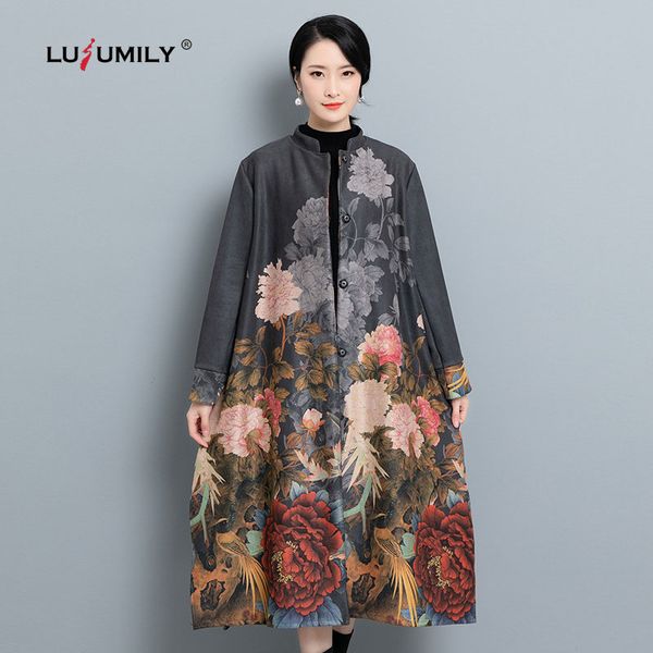 lusumily women autumn winter vintage long coat printing embroidery cardigan long jacket chinese national style trench outerwear, Tan;black
lusumily women autumn winter vintage long coat printing embroidery cardigan long jacket chinese national style trench outerwear, Tan;black