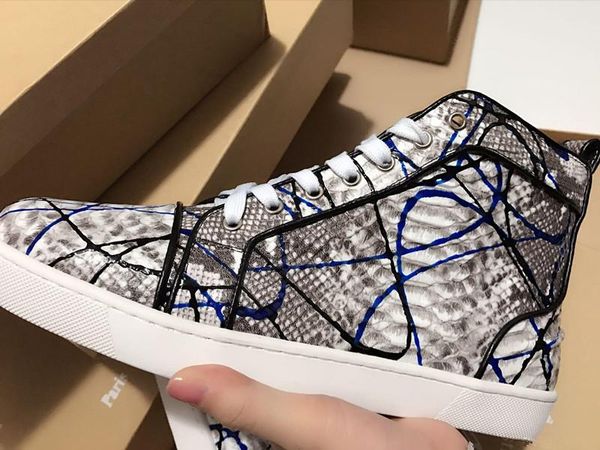 новые высокие кроссовки обувь для женщин мужчины высокого качества red bottom sneaker обувь python кожа повседневный walking flats с коробко, Black
новые высокие кроссовки обувь для женщин мужчины высокого качества red bottom sneaker обувь python кожа повседневный walking flats с коробко, Black