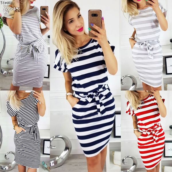 2020 women casual striped short sleeve women shirt dress red grey tee shirt dress streetwear summer dress, Black;gray
2020 women casual striped short sleeve women shirt dress red grey tee shirt dress streetwear summer dress, Black;gray