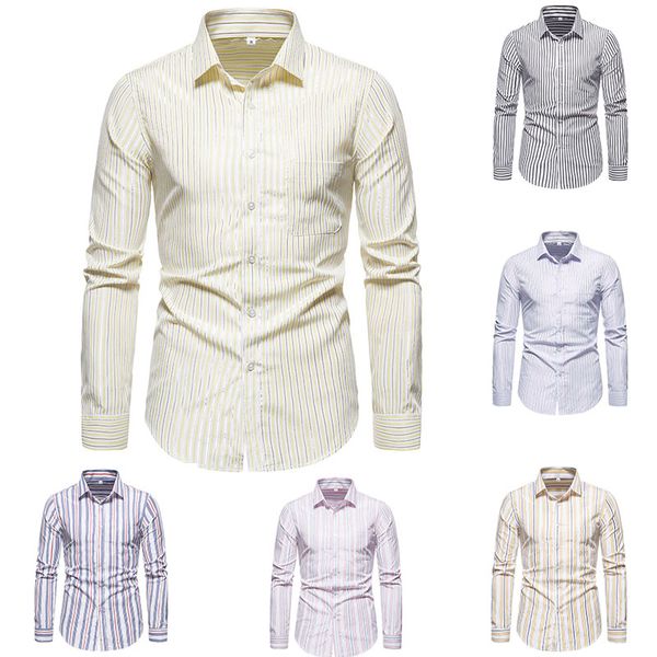 men's dress shirts szmxss for men casual slim fit striped social long sleeve clothing business male classic button, White;black
men's dress shirts szmxss for men casual slim fit striped social long sleeve clothing business male classic button, White;black
