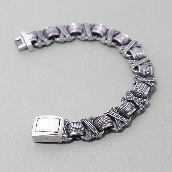 cuff retro hiphop rock solid heavy 316l stainless steel men's thick chain leather bracelets for men gothic 21cm, White
cuff retro hiphop rock solid heavy 316l stainless steel men's thick chain leather bracelets for men gothic 21cm, White