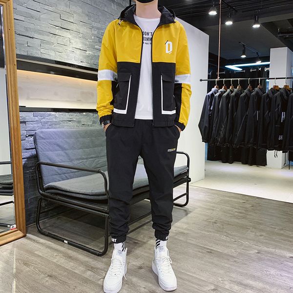 men spring autumn sport suit hooded hip hop patchwork tracksuit set jacket sweatshirts+pants 2pc sets for men sweatsuit clothing, Gray
men spring autumn sport suit hooded hip hop patchwork tracksuit set jacket sweatshirts+pants 2pc sets for men sweatsuit clothing, Gray