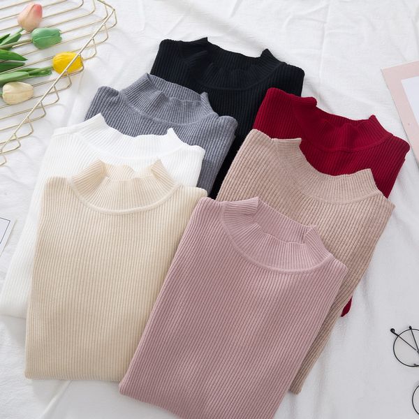 new autumn winter warm women sweater half turtleneck pullover sweater fashion quality knitted jumper soft femme pull d336, White;black
new autumn winter warm women sweater half turtleneck pullover sweater fashion quality knitted jumper soft femme pull d336, White;black
