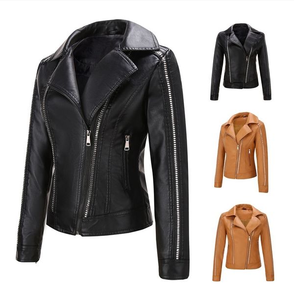 autumn ma'am jacket pu skin woman leather clothing popular ma'am loose coat characteristic rivet fund, Black;brown
autumn ma'am jacket pu skin woman leather clothing popular ma'am loose coat characteristic rivet fund, Black;brown
