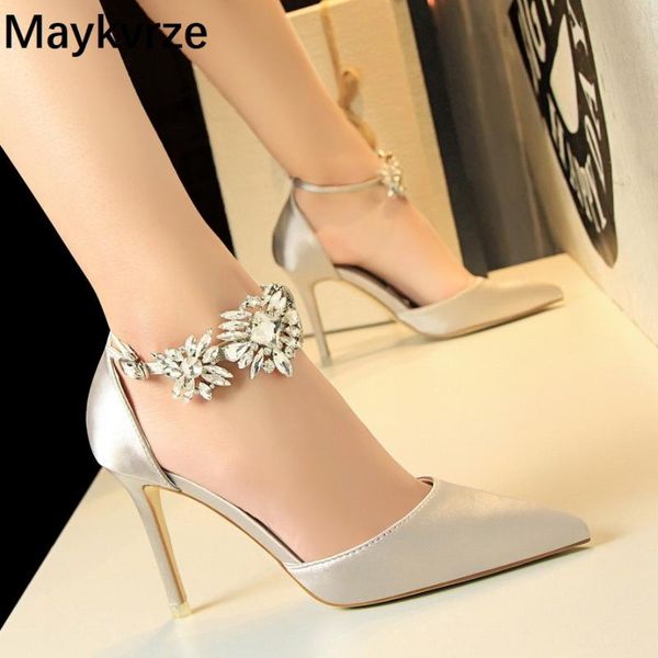 european and american high heels women sandals fashion satin pointed toe crystal fine heel shallow mouth pumps women's shoes, Black
european and american high heels women sandals fashion satin pointed toe crystal fine heel shallow mouth pumps women's shoes, Black