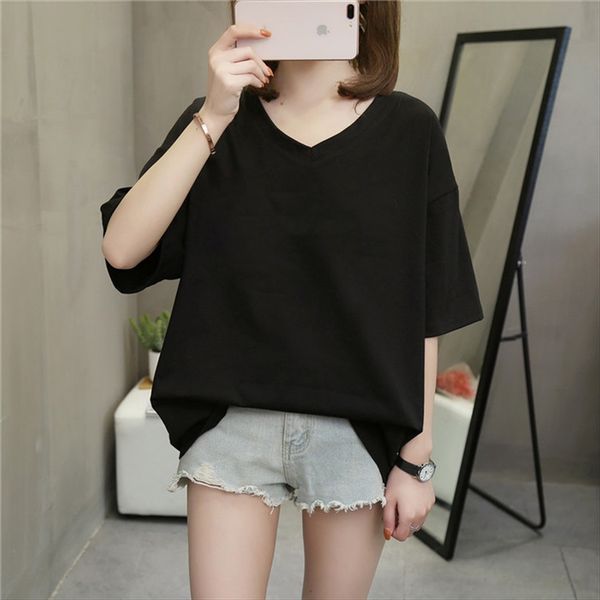 2020 solid color t-shirt women add weight 240 260-300 jin extra size women's clothing 200 jin, White 
2020 solid color t-shirt women add weight 240 260-300 jin extra size women's clothing 200 jin, White