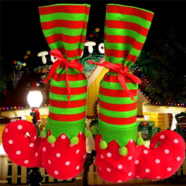1 pc christmas stocking red wine bottle cover bags christmas gift bag dinner table decoration home party xmas decors
1 pc christmas stocking red wine bottle cover bags christmas gift bag dinner table decoration home party xmas decors