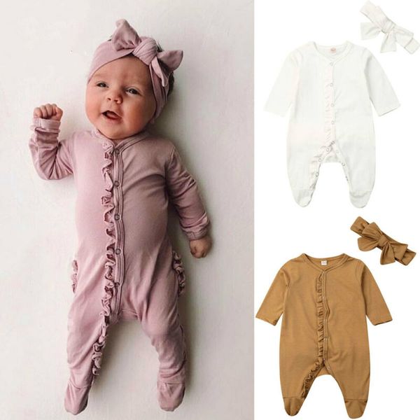 0-12m newborn infant baby footies jumpsuit +headdress long sleeve ruffled solid cotton comfortable baby boy girl clothes, Blue
0-12m newborn infant baby footies jumpsuit +headdress long sleeve ruffled solid cotton comfortable baby boy girl clothes, Blue