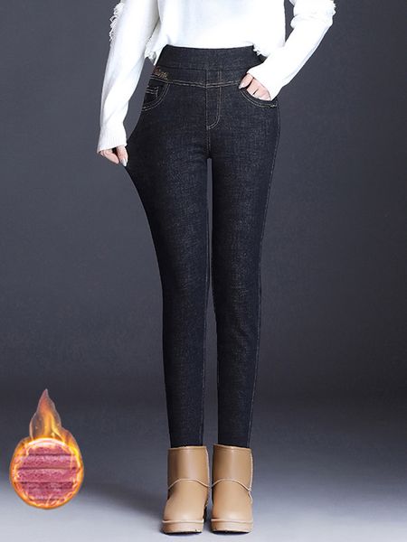 elastic tight-fitting womenjeans, high waist jeans, autumn and winter thickening leggings, casual cotton pants for women, Blue
elastic tight-fitting womenjeans, high waist jeans, autumn and winter thickening leggings, casual cotton pants for women, Blue