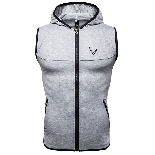 2019 new brand stretchy sleeveless sport shirt casual fashion hooded tank men outwear fitted slim clothing, Black
2019 new brand stretchy sleeveless sport shirt casual fashion hooded tank men outwear fitted slim clothing, Black