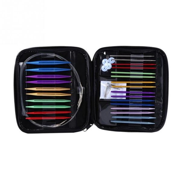 1 set interchangeable 13 sizes circular knitting needle kit 2.75mm-10mm with case meet the needs of a variety knitting, Black
1 set interchangeable 13 sizes circular knitting needle kit 2.75mm-10mm with case meet the needs of a variety knitting, Black