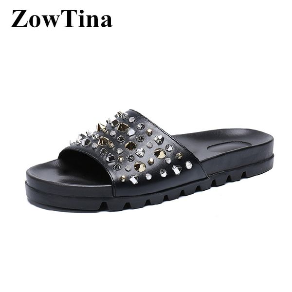 new design men summer slippers studded casual flat sandals black leather rivets beach slide shoes large size 46 sapatos hombre
new design men summer slippers studded casual flat sandals black leather rivets beach slide shoes large size 46 sapatos hombre