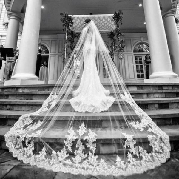 cathedral wedding veils with lace appliqued edge 2.5m long two layers bridal veil tulle with comb for women hair accessories, Black
cathedral wedding veils with lace appliqued edge 2.5m long two layers bridal veil tulle with comb for women hair accessories, Black