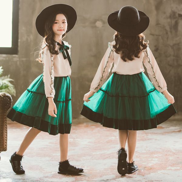 fashion princess clothing set girls bow blouse and solid lace skirt two piece girl set spring autumn school teenage skirt sets, White
fashion princess clothing set girls bow blouse and solid lace skirt two piece girl set spring autumn school teenage skirt sets, White