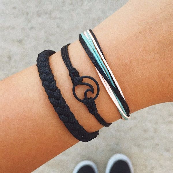vekno 3pcs/set multilayer boho beach surf jewelry adjustable braided rope bracelet for women men, Black
vekno 3pcs/set multilayer boho beach surf jewelry adjustable braided rope bracelet for women men, Black