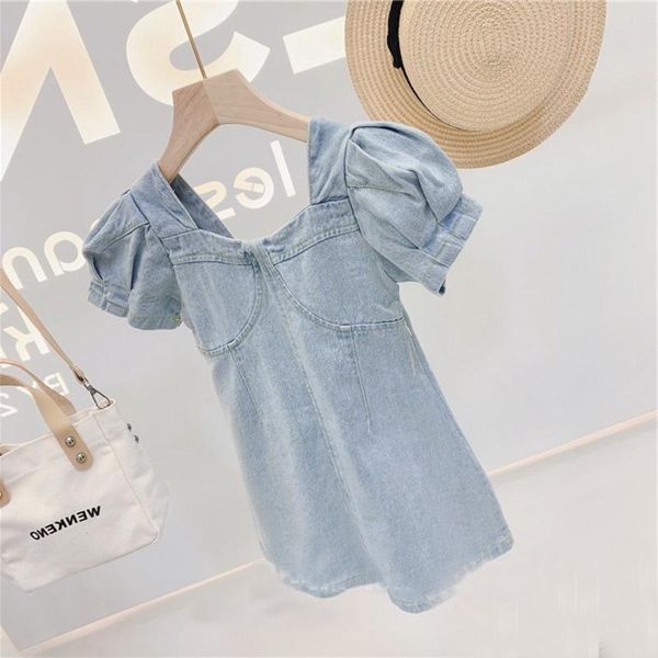fashion summer outfits girls jeans dress children's princess denim u collar casual dress kids baby clothes vestidos s10966, Red;yellow
fashion summer outfits girls jeans dress children's princess denim u collar casual dress kids baby clothes vestidos s10966, Red;yellow