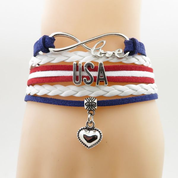 infinity love usa браслет сердце очарование любви моя родина америка флаг ювелирные изделия браслеты браслеты для женщин и мужчин, Golden;silver
infinity love usa браслет сердце очарование любви моя родина америка флаг ювелирные изделия браслеты браслеты для женщин и мужчин, Golden;silver