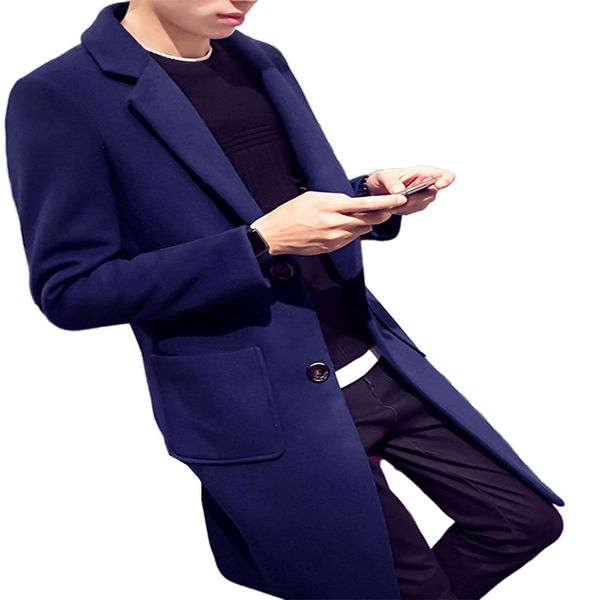 men's wool & blends zacoo men single-breasted woolen coat v-neck big pocket solid color lapel middle long overcoat, Black
men's wool & blends zacoo men single-breasted woolen coat v-neck big pocket solid color lapel middle long overcoat, Black