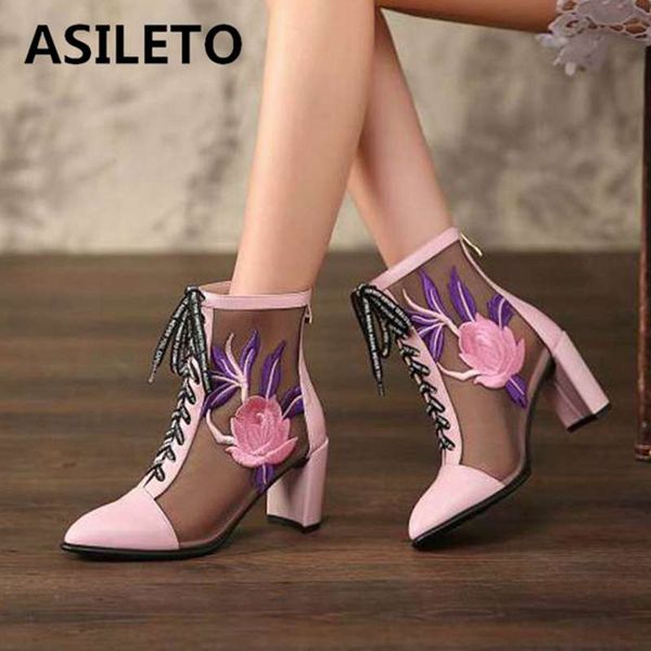 asileto cutout ankle boots embroider flower block heels pointed toe summer boots mesh lace up party big size 43 12 bottes b1407, Black
asileto cutout ankle boots embroider flower block heels pointed toe summer boots mesh lace up party big size 43 12 bottes b1407, Black