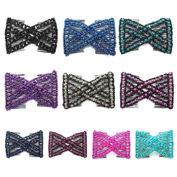 женщины pearl beads упругие расчесывают double slide волшебное bun diy прическа изготовление инструмента металла новизны зажим для волос акс, Black
женщины pearl beads упругие расчесывают double slide волшебное bun diy прическа изготовление инструмента металла новизны зажим для волос акс, Black