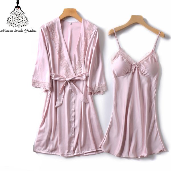 2pcs autumn nightgown sets for women with chest pad sleepwear home wear robe lace satin v-neck nightdress, Blue;gray
2pcs autumn nightgown sets for women with chest pad sleepwear home wear robe lace satin v-neck nightdress, Blue;gray