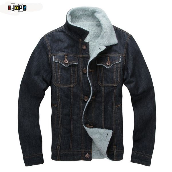idopy 2018 fashion mens denim jackets coats fleece lined denim jackets slim fit jeans thicken jean jacket coat for male, Black;brown
idopy 2018 fashion mens denim jackets coats fleece lined denim jackets slim fit jeans thicken jean jacket coat for male, Black;brown