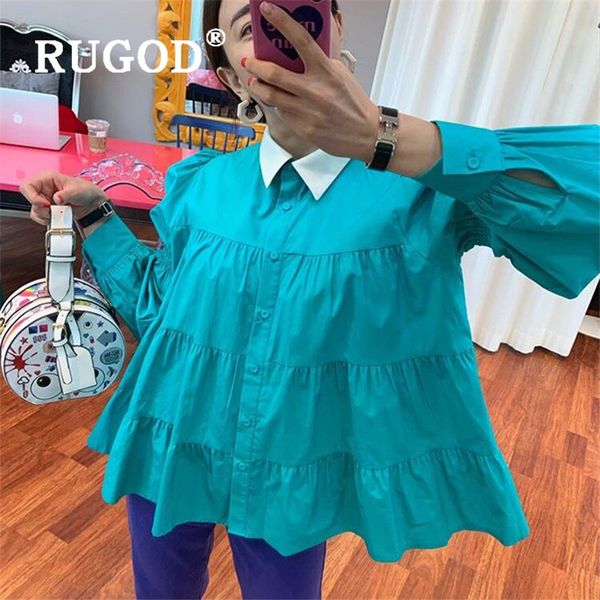 rugod 2019 korean ins women's blouse blue turn down collar puff sleeve pleated loose shirt fashion female cute sweet kawaii, White
rugod 2019 korean ins women's blouse blue turn down collar puff sleeve pleated loose shirt fashion female cute sweet kawaii, White