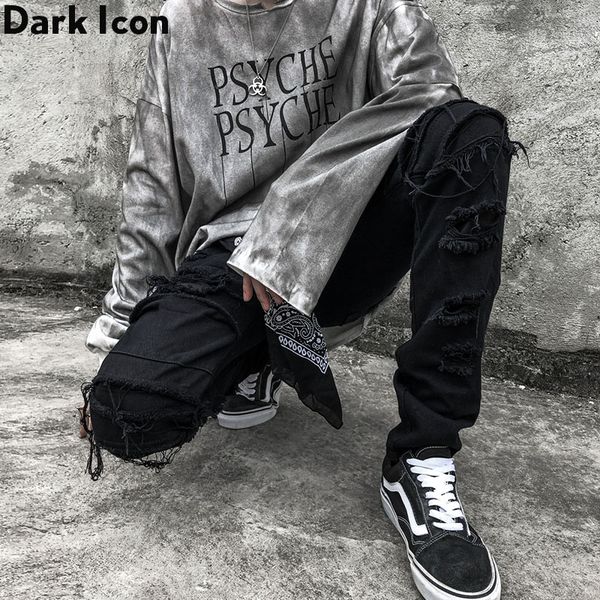 dark ripped jeans men slim fit denim pants hip hop jean pants men's trouseres streetwear, Blue
dark ripped jeans men slim fit denim pants hip hop jean pants men's trouseres streetwear, Blue