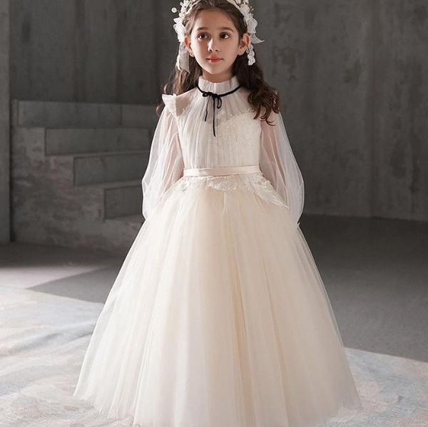 girl's dresses light champagne vintage flower girl for wedding long sleeve high neck puffy tulle kids clothes communion gowns, Red;yellow
girl's dresses light champagne vintage flower girl for wedding long sleeve high neck puffy tulle kids clothes communion gowns, Red;yellow