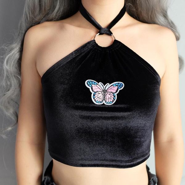 женщины металлическое кольцо холтер бабочка вышитые бретели basic sexy crop tops backless vest девушка лето crop sreetwear топы, White;black
женщины металлическое кольцо холтер бабочка вышитые бретели basic sexy crop tops backless vest девушка лето crop sreetwear топы, White;black