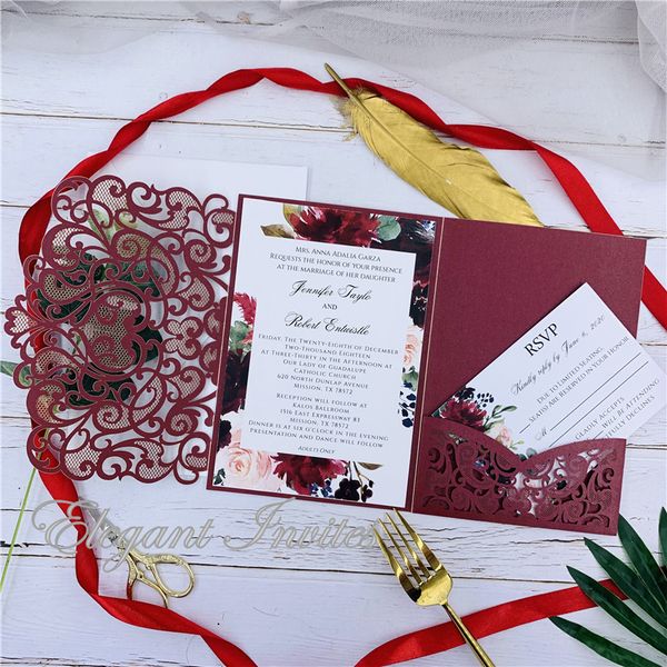 the modern touch-burgundy laser cut pocket fold with floral and geometric invitation with envelop ing
the modern touch-burgundy laser cut pocket fold with floral and geometric invitation with envelop ing