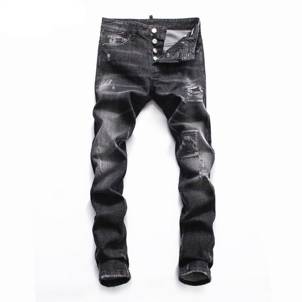 european american famous jeans men slim denim trousers button patchwork black hole pencil pants jeans for men, Blue
european american famous jeans men slim denim trousers button patchwork black hole pencil pants jeans for men, Blue