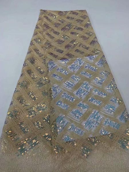 wholesale high-quality gauze lace sky blue african lace fabrics and sequins beads african french wedding fabrics 5 yards, Pink;blue