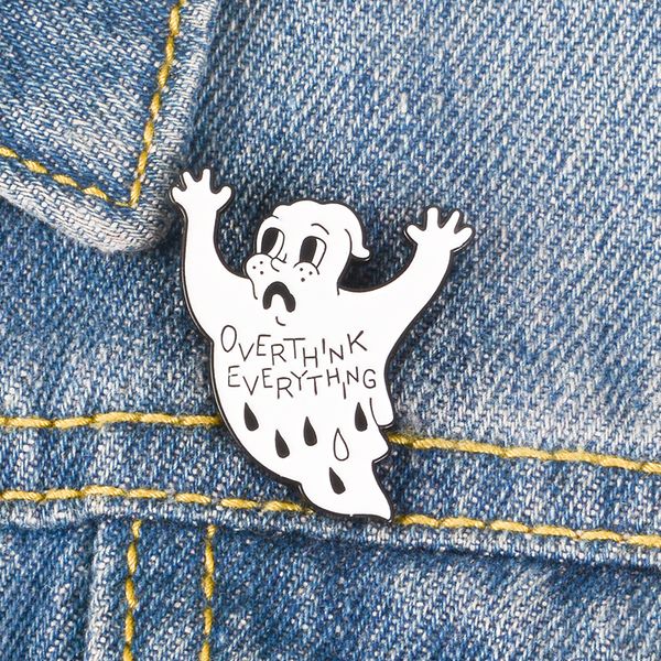 ghost enamel pin white specter lapel brooch overthink everything denim bagde less worry jewelry happy is the most important, Gray
ghost enamel pin white specter lapel brooch overthink everything denim bagde less worry jewelry happy is the most important, Gray