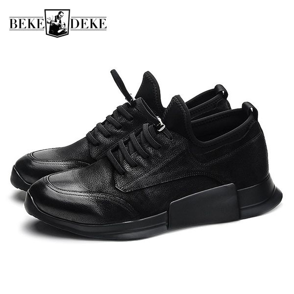 vintage casual shoes men 2019 new genuine leather lace up thick platform students footwear sapato masculino comfort streetwear, Black
vintage casual shoes men 2019 new genuine leather lace up thick platform students footwear sapato masculino comfort streetwear, Black