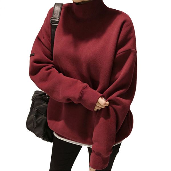 2019 new autumn winter loose women's sweater solid high collar long sleeve thick warm knit pullover fashion clothing female c79, White;black
2019 new autumn winter loose women's sweater solid high collar long sleeve thick warm knit pullover fashion clothing female c79, White;black