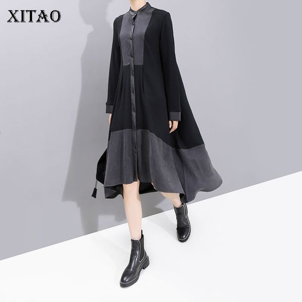 xitao fashion plus size women dress korean style standing collar dresses slim fit single breasted women clothes 2019 dmy1742, Black;gray
xitao fashion plus size women dress korean style standing collar dresses slim fit single breasted women clothes 2019 dmy1742, Black;gray