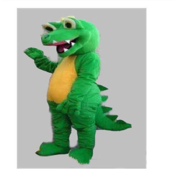 2019 green dinosaur dragon mascot costume size cartoon, Red;yellow