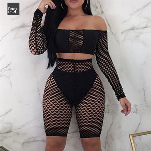 дамы моды женщина вязание длинный рукав see through mesh ажурных crop night sexy топы шорты днище set, Gray 
дамы моды женщина вязание длинный рукав see through mesh ажурных crop night sexy топы шорты днище set, Gray