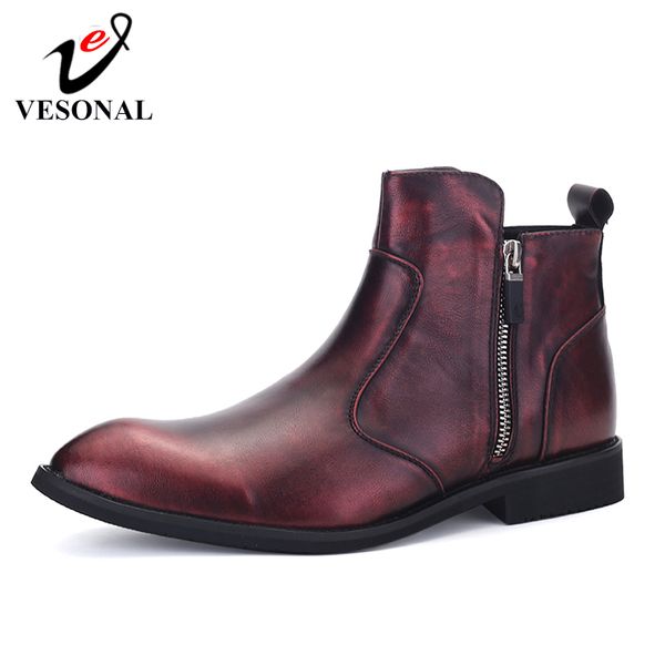 vesonal autumn winter genuine leather pointed ankle boots men shoes vintage classic male casual motorcycle boot, Black
vesonal autumn winter genuine leather pointed ankle boots men shoes vintage classic male casual motorcycle boot, Black