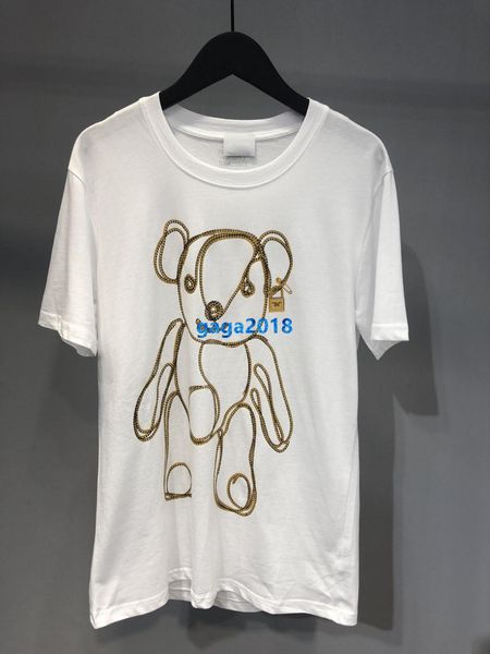 high end женщины девушки футболка с плюшевым мишкой письмо мотив круглый вырез короткие рукава блузка футболка милан взлетно-посадочная поло, White 
high end женщины девушки футболка с плюшевым мишкой письмо мотив круглый вырез короткие рукава блузка футболка милан взлетно-посадочная поло, White