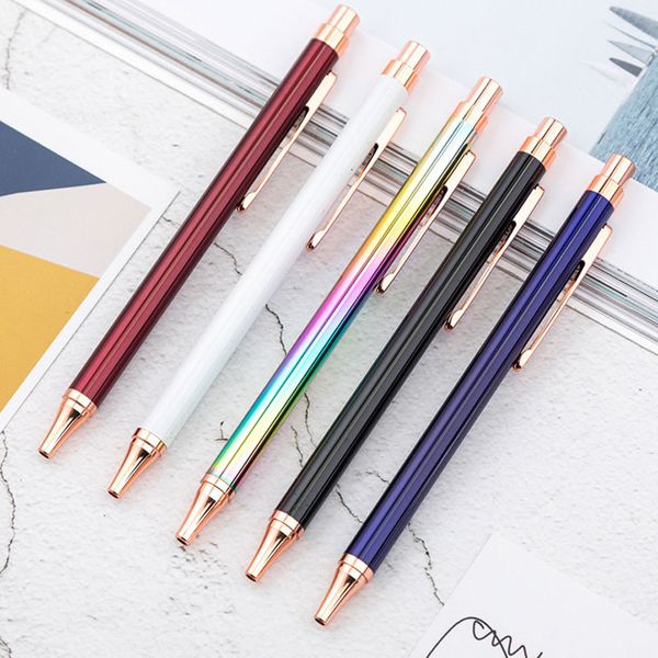 Selling Simple Metal Bullet Type 1.0 Ballpoint Pens School Office Supplies Business Stationery Student Gift