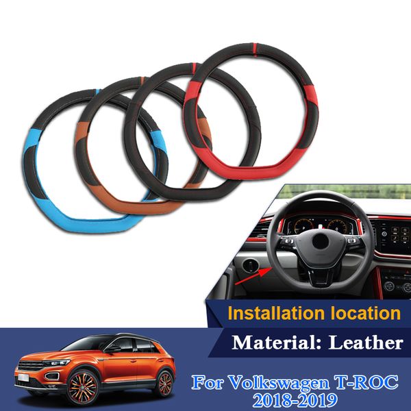 qcbxyyxh car styling for t-roc 2018 steering wheel covers leather steering-wheel cover interior car accessories
qcbxyyxh car styling for t-roc 2018 steering wheel covers leather steering-wheel cover interior car accessories
