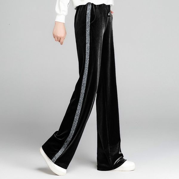 black velvet wide-leg trousers casual high elastic waist velvet women pants fashion wide pants loose long pant, Black;white
black velvet wide-leg trousers casual high elastic waist velvet women pants fashion wide pants loose long pant, Black;white