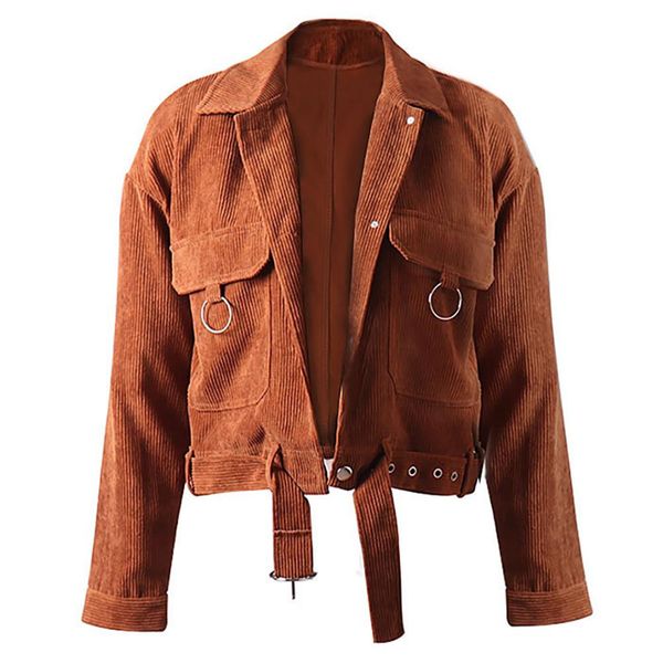 yfashion fashion women coat autumn long sleeve corduroy short coat women jacket, Black;brown
yfashion fashion women coat autumn long sleeve corduroy short coat women jacket, Black;brown