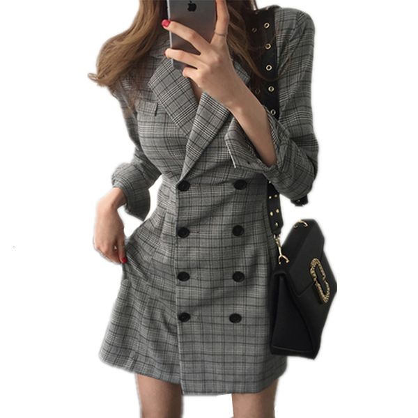 ladies dresses women designer clothes women ol slim blazer dress female notched long sleeve plaid business dress casual long office work, Black;gray
ladies dresses women designer clothes women ol slim blazer dress female notched long sleeve plaid business dress casual long office work, Black;gray