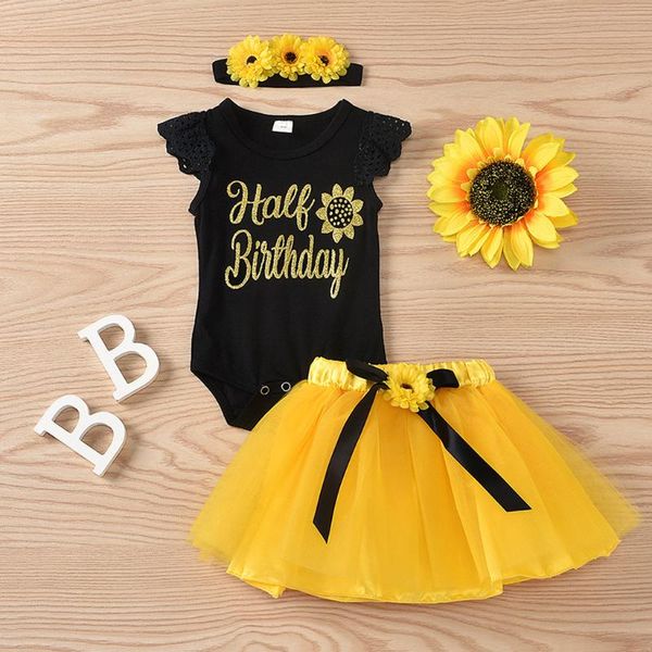 2020 summer fashion baby girl clothes toddler sunflowers print romper tulle skirt princess set letter knot cute clothing, White
2020 summer fashion baby girl clothes toddler sunflowers print romper tulle skirt princess set letter knot cute clothing, White