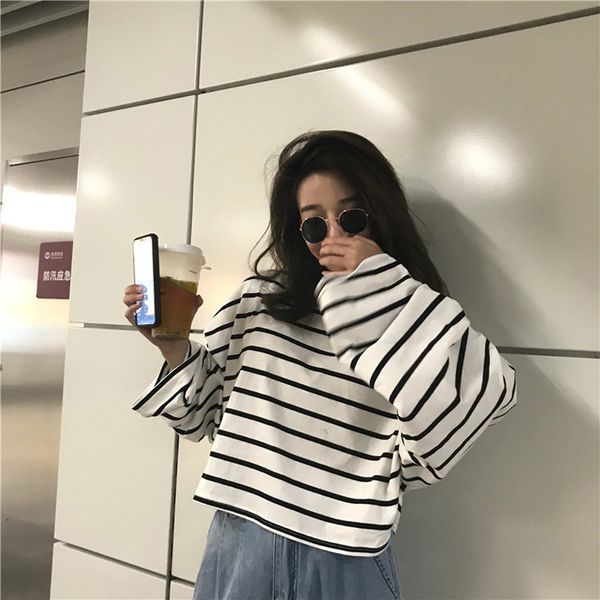 women's blouses & shirts women shirt loose baggy striped long sleeve blouse jumper autumn pullover, White
women's blouses & shirts women shirt loose baggy striped long sleeve blouse jumper autumn pullover, White