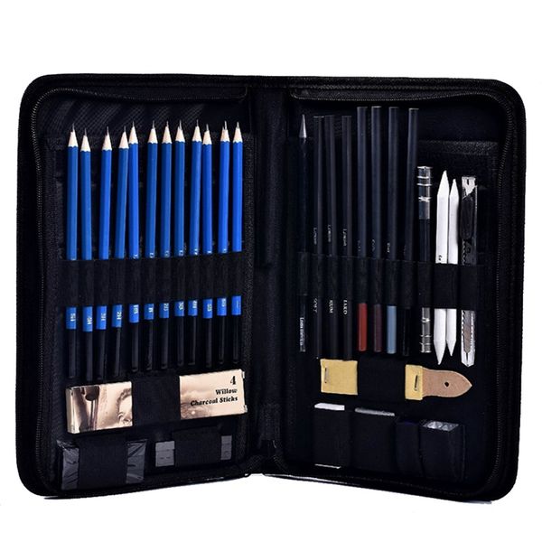 42pcs Sketching Pencils Set With Full Accessories Art Supplies School Students Drawing Pencils Painting Kit Wood Pencil
