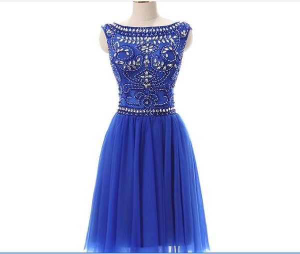 beaded scoop neck tulle homecoming dress royal blue short prom gowns elegant party dress knee length, Red
beaded scoop neck tulle homecoming dress royal blue short prom gowns elegant party dress knee length, Red